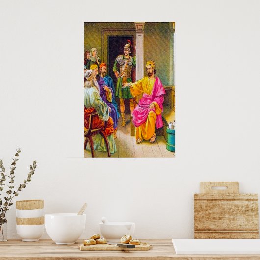 使徒28:23-31ローマのポスターでパウロの説教 ポスター (キッチン)