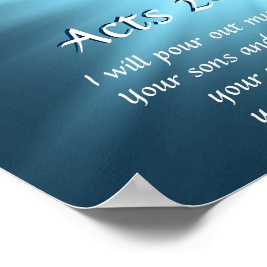 使徒2:17わたしは自分の霊を注ぎ出す ポスター (角)