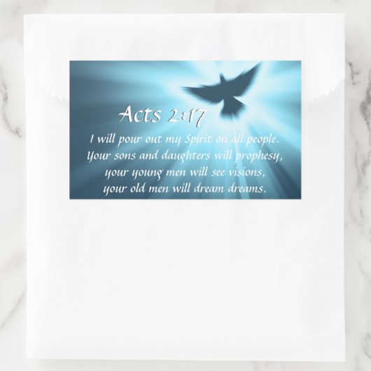 使徒2:17わたしは自分の霊を注ぎ出す 長方形シール (バッグ)
