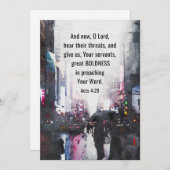 使徒4:29主の大胆さ与えバイブルのフラットカード (正面/裏面)