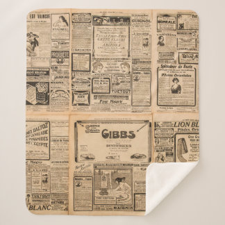 使用された紙の背景。vinの古い新聞のページ シェルパブランケット