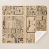 使用された紙の背景。vinの古い新聞のページ シェルパブランケット (正面(横))