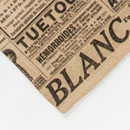 使用された紙の背景。vinの古い新聞のページ フリースブランケット (角)