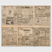 使用された紙の背景。vinの古い新聞のページ ラッピングペーパー (フラット)