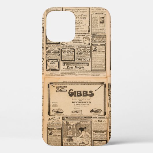 使用された紙の背景。vinの古い新聞のページ Case-Mate iPhoneケース (裏面)