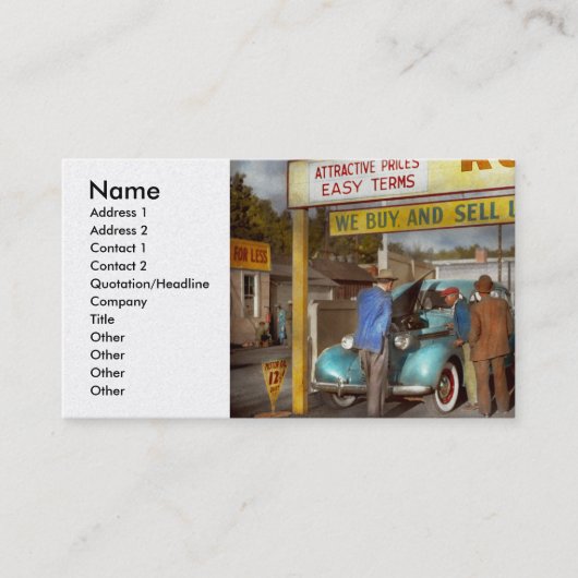 使用される車-売込み口上1939年 名刺 (正面)