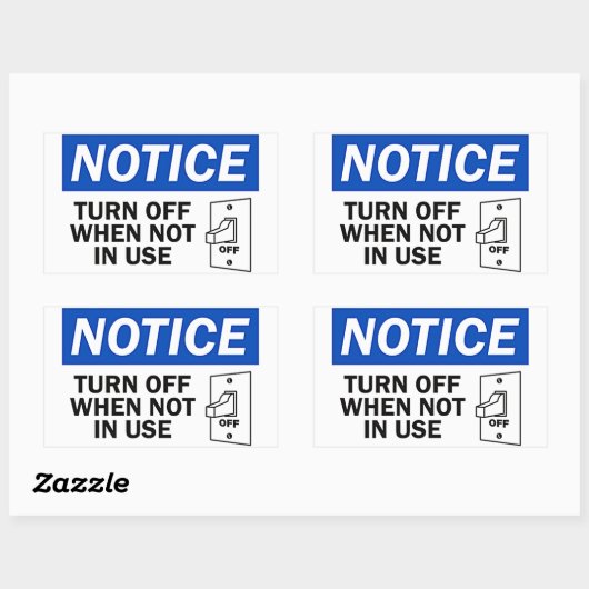 使用していないときはオフにする 長方形シール (シート)