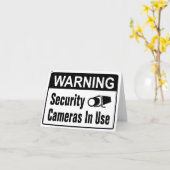 使用中警告のノートカードのセキュリティカメラ カード (黄色い花)