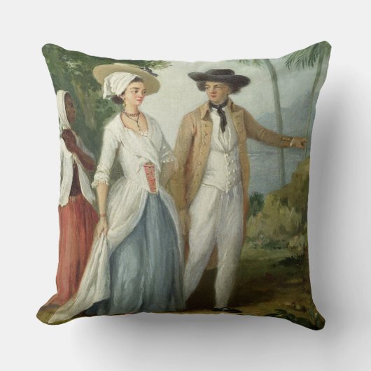 使用人によって出席されるプランターおよび彼の妻c.1 クッション (正面)