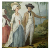 使用人によって出席されるプランターおよび彼の妻c.1 タイル (正面)