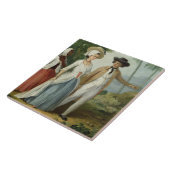 使用人によって出席されるプランターおよび彼の妻c.1 タイル (側面)