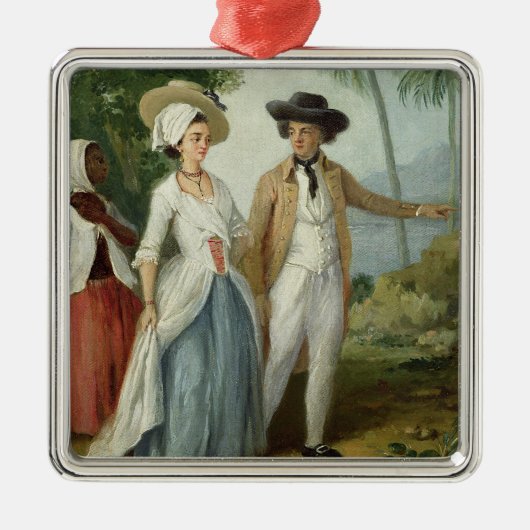 使用人によって出席されるプランターおよび彼の妻c.1 メタルオーナメント (正面)