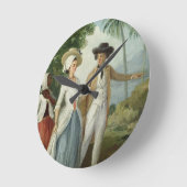 使用人によって出席されるプランターおよび彼の妻c.1 ラウンド壁時計 (傾斜)