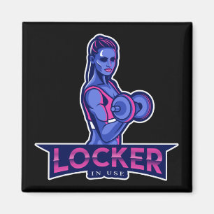 使用女性の女性の重量挙げジムのロッカー マグネット