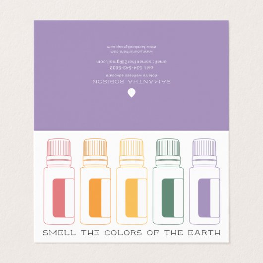 使用方向を用いるカラフルの精油のボトル 名刺 (外部フラット)