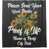 使用済みのパンティーを生き延びた証として送って下さい シャワーカーテン (正面)