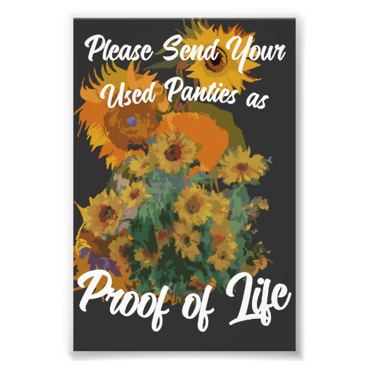 使用済みのパンティーを生き延びた証として送って下さい フォトプリント            (正面)
