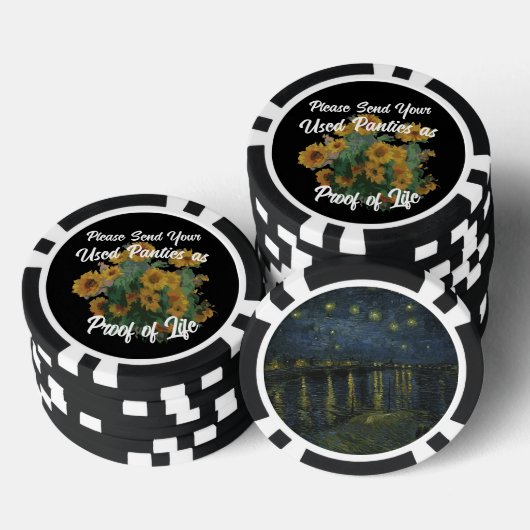 使用済みのパンティーを生き延びた証として送って下さい ポーカーチップ (積み重ね)