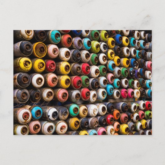 使用済みスプレー絵を描缶 ポストカード (正面)