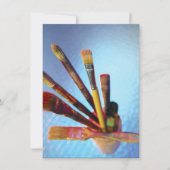 使用済みブラシの絵を描束数 招待状 (正面)