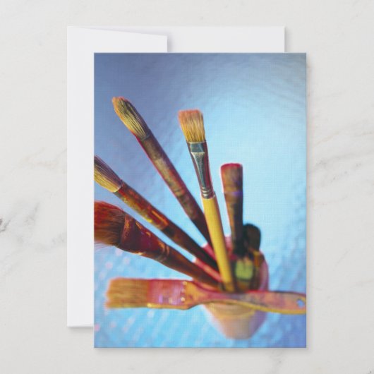 使用済みブラシの絵を描束数 招待状 (正面)