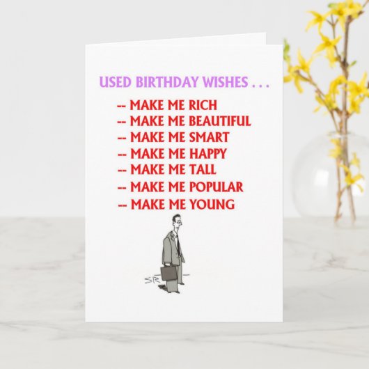 使用済み誕生日ウィッシュカード カード (黄色い花)