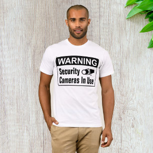 使用警告中のMens Tシャツのセキュリティカメラ Tシャツ
