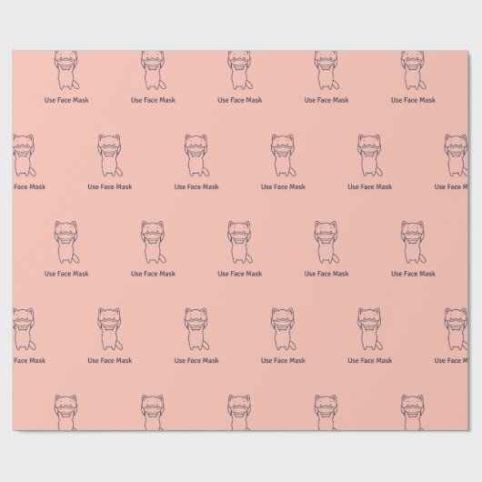 使用顔マスクキットンラッピング紙 ラッピングペーパー (フラット)