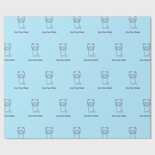 使用顔マスクキットンラッピング紙 ラッピングペーパー (フラット)