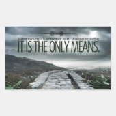 「例の設定」感動的引用文 長方形シール (正面)