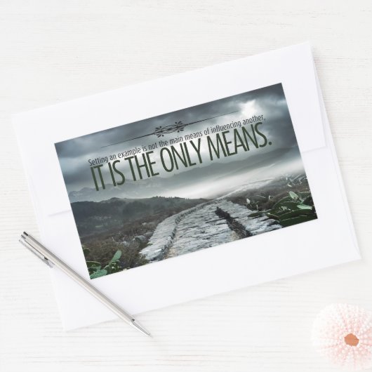 「例の設定」感動的引用文 長方形シール (封筒)