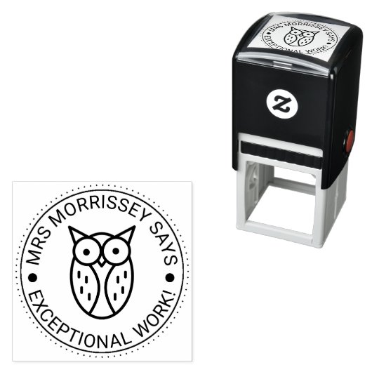 例外的なワークフクロウの先生 パーソナライズされた セルフインキングスタンプ (インサイチュ)