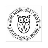 例外的なワークフクロウの先生 パーソナライズされた セルフインキングスタンプ (デザイン)