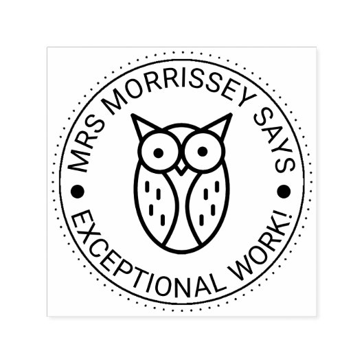 例外的なワークフクロウの先生 パーソナライズされた セルフインキングスタンプ (デザイン)