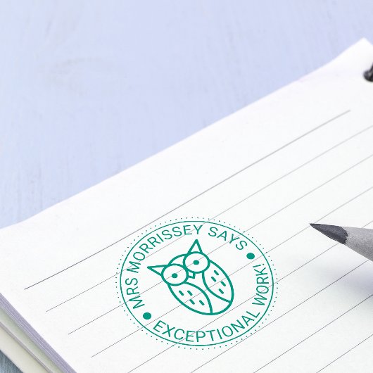 例外的なワークフクロウの先生 パーソナライズされた セルフインキングスタンプ