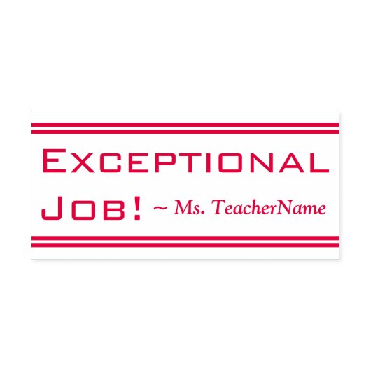 "例外的な仕事!" +チューター名ラバースタンプ セルフインキングスタンプ (デザイン)