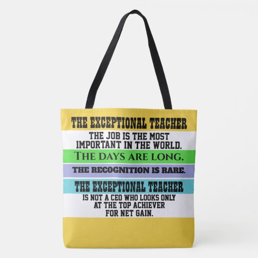 例外的な先生 – 戻る参照! トートバッグ (正面)