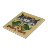 例外的な英語アールヌーボーフローラc1900 Repro タイル (側面)