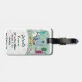 例示的なブルーニューヨークとパリの都市の地図 ラゲッジタグ (裏面横)