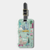 例示的な旅行都市の地図 |荷物タグ ラゲッジタグ (正面縦)