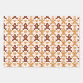 例示的な茶色の赤いクリスマスのモチーフのセット ラッピングペーパーシート (正面2)