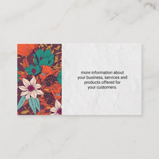 例示飾り花 名刺 (裏面)