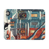 例証ニューヨーク市街レトロ マグネット (横)