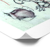 侍が酒を飲む浮世絵 ポスター (角)