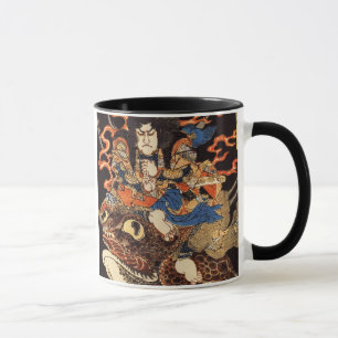 侍と化け蛙、国芳の武士および巨大なカエル、Kuniyoshi、Ukiyo マグカップ