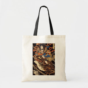侍と化け蛙, 国芳 Samurai and Giant Frog, Kuniyoshi, Ukiyo トートバッグ