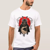 侍と日の出 - 日本の芸術Tシャツ Tシャツ (正面)