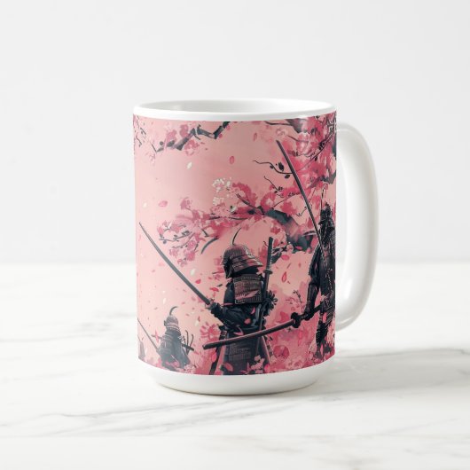 侍と桜 コーヒーマグカップ (正面右)