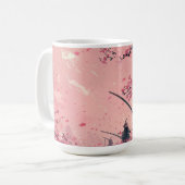 侍と桜 コーヒーマグカップ (正面左)
