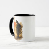 侍と黒猫のコーヒー マグカップ (正面左)